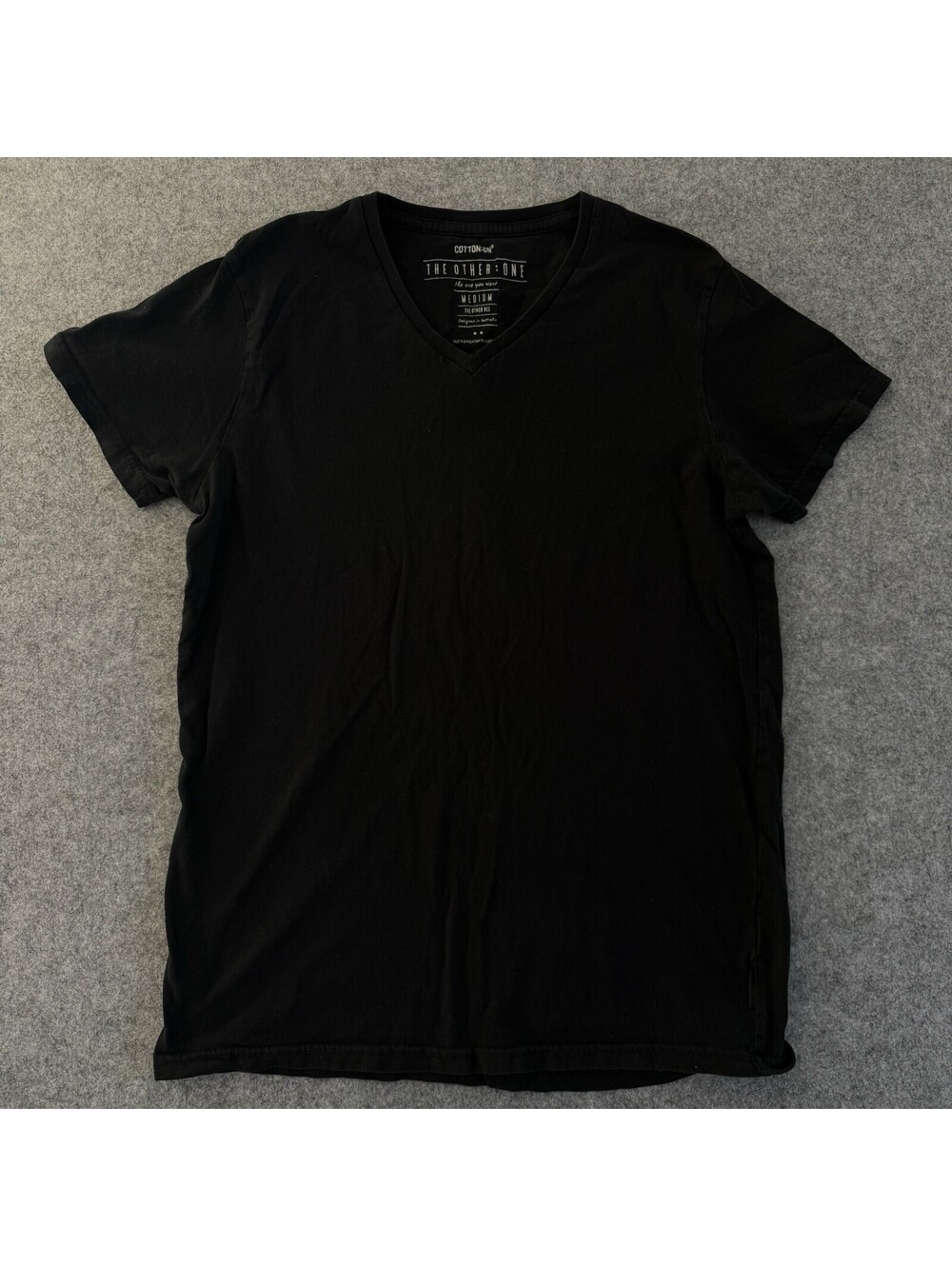 Medium Black V-Neck T-Shirt Cotton On Minimalist Basics Women's Casual